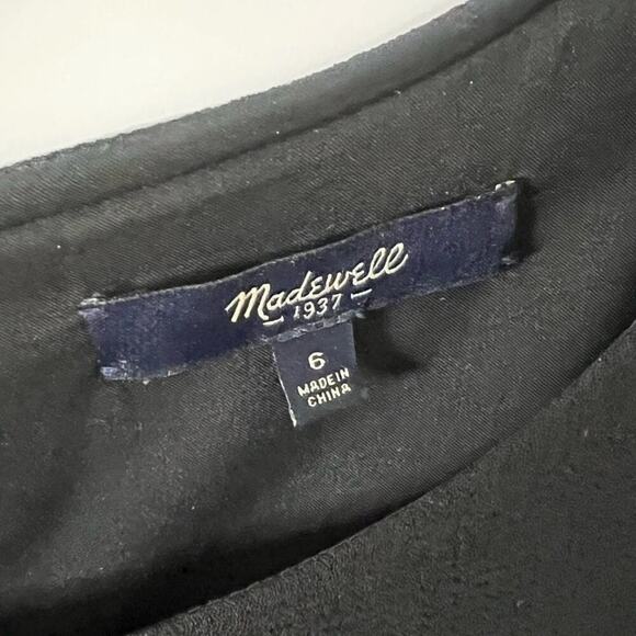 MADEWELL BLACK CREPE FOLIO SHORT SLEEVE MINI HIGH LOW DRESS SIZE 6‎ - Picture 5 of 8